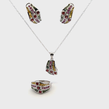 Ruby & Sapphire Jewelry Set