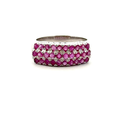 Triple Band Ruby Ring in 925 Sterling Silver – Handmade by Jewelry Artist & Gemologist Reza Piroznia