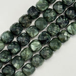 Seraphinite Faceted Square Beads